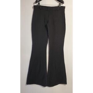 Alexis Womens Woven Flare Leg Black Dark Gray Low Rise Pants Size 4 Silk Career